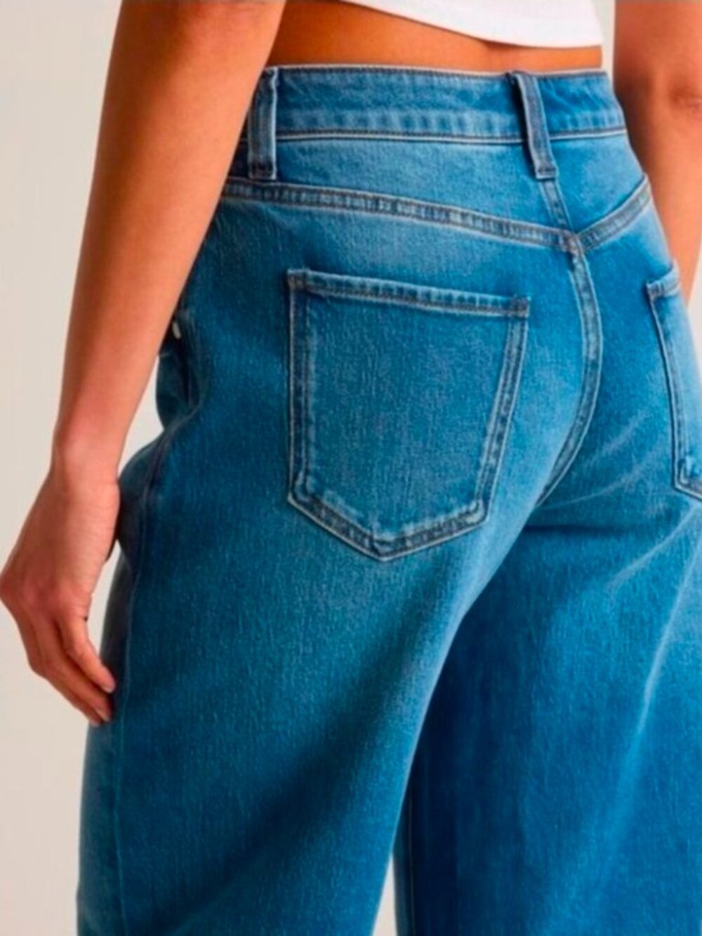 Quince Bella Stretch Barrel Jeans in Atlantic Blue Size 26 - Picture 2 of 11